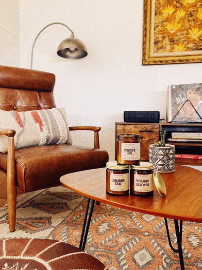 Winter Candles -  8oz Amber Jars